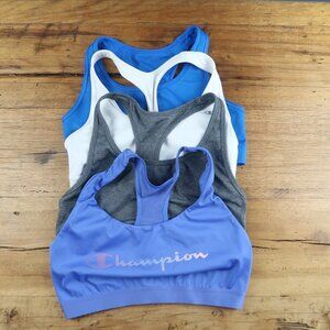 CHAMPION NIKE SPORTS BRA BUNDLE OF 4 WHITE BLUE GREY SIZE LARGE